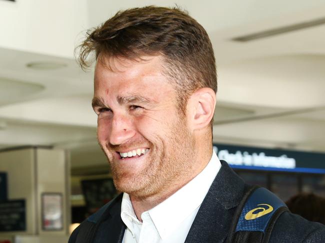 James Horwill as The Wallabies depart Sydney Airport for the 2nd Bledisloe Cup game against New Zealand in Auckland. pic Mark Evans