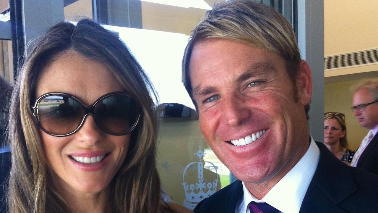 Liz Hurley and Shane Warne. Picture: Instagram