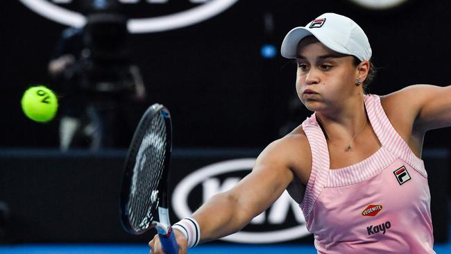 Barty was given minimal opportunity from a dominant Kvitova. (Photo by Paul Crock / AFP)