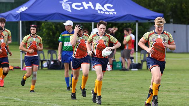 Action from the TAS First XV rugby schoolboy match between West Moreton Anglican College and Cannon Hills Anglican College. Picture: Tertius Pickard