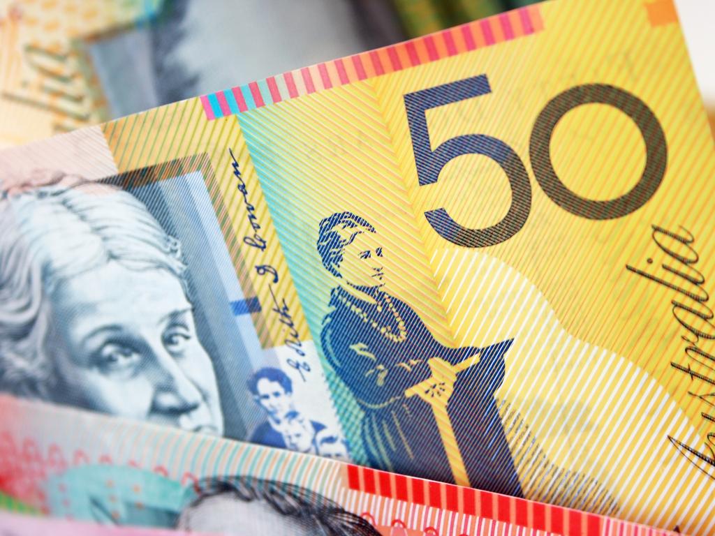 Australian Currency - Close up of fifty dollar banknote $50 money generic