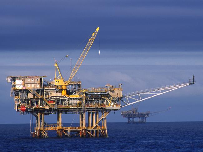 The Kingfisher rig, part of Esso Australia oil and gas field platforms in Bass Strait. Picture: Supplied