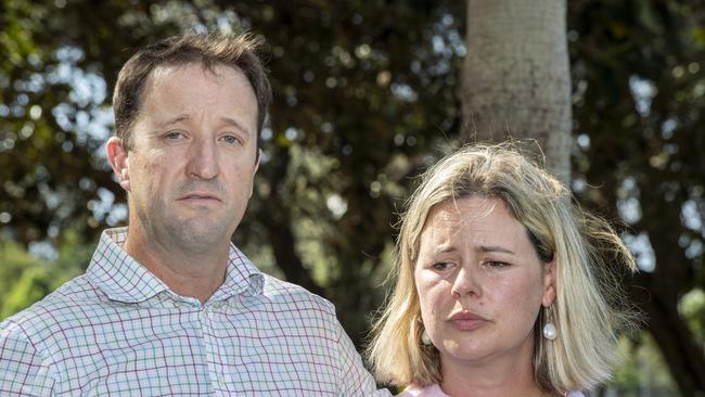 Elouise and Danny Massa, parents of the boy who died following alleged negligence at the Northern Beaches Hospital this month. Picture: NewsWire / Monique Harmer