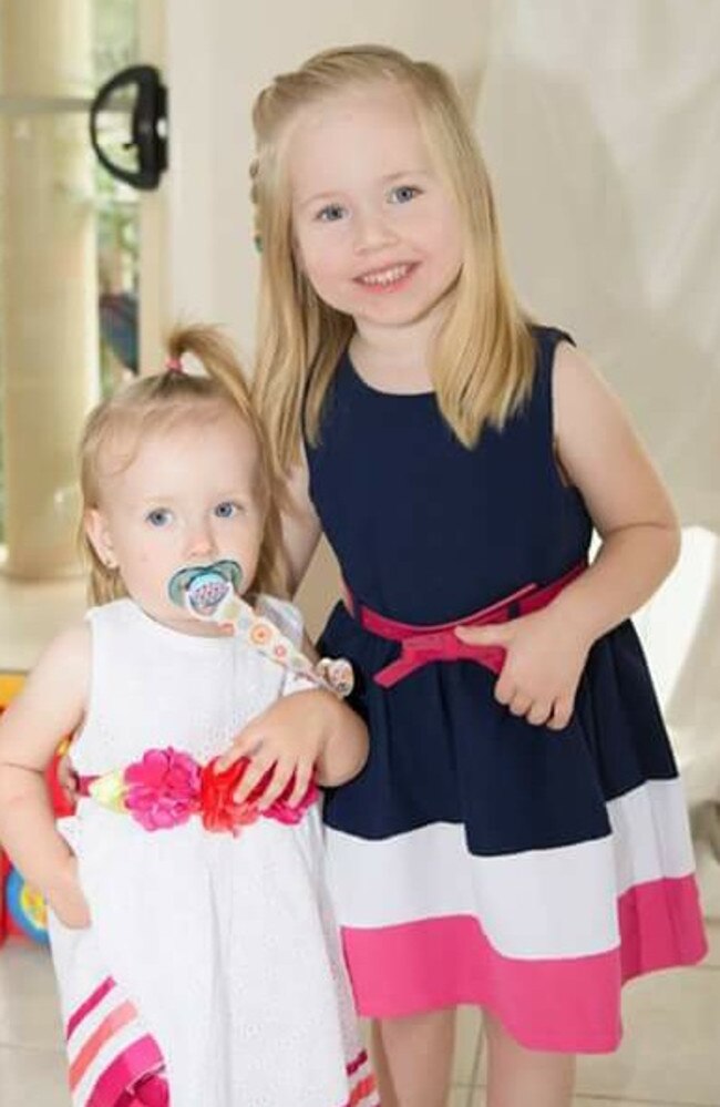 Paige Skarratts (right) with her sister Imogen before she became ill