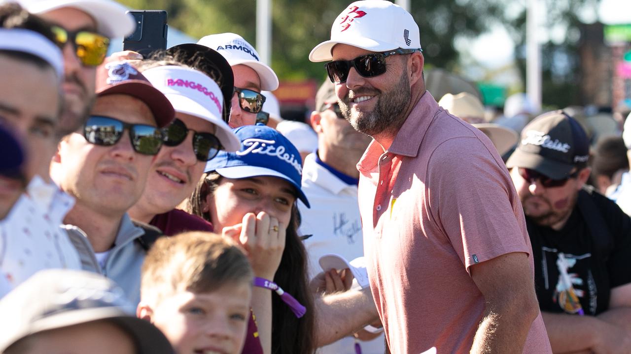 Marc Leishman poses for pictures (Photo by Jason O'Brien/LIV Golf)