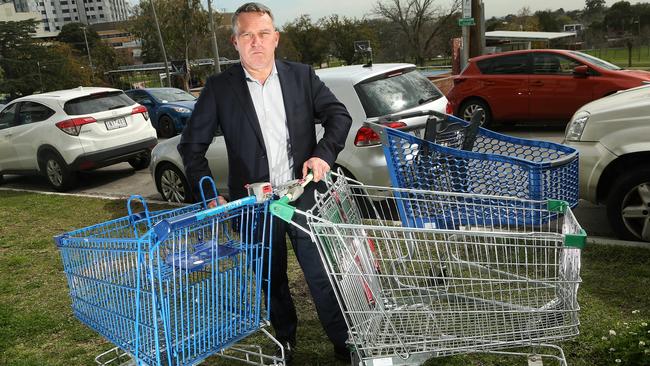 Whitehorse councillor Blair Barker has been fighting Box Hill’s abandoned trolley “crisis”.