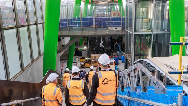 Anzac Station in Melbourne is set to open in 2025. Picture: David Geraghty/NCA NewsWire