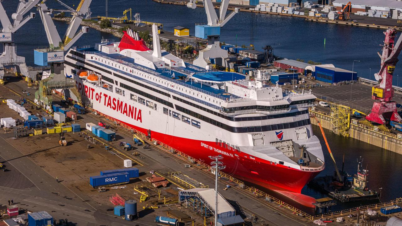 The new TT Line boat Spirit of Tasmania IV in Finland. Picture: Rauma Marine Constructions