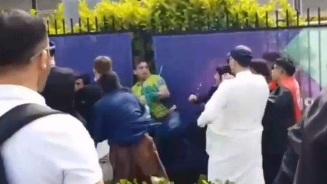 A Pakistani supporter was attacked outside the ground at Leeds.