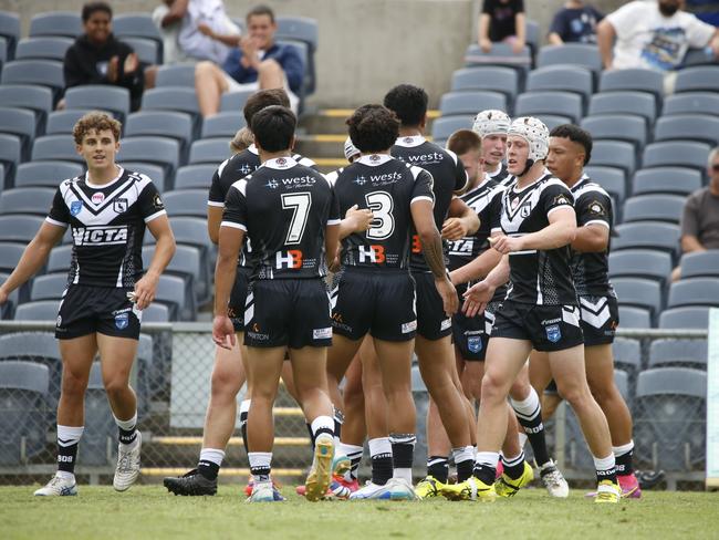 Wests celebrates a try Picture Warren Gannon Photography