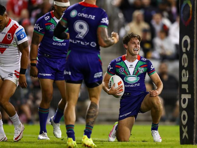 Luke Metcalf once again stared for the Warriors, scoring a try and kicking the matchwinning field goal. Picture: NRL Imagery