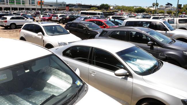 A parking shortage at the Logan Hospital was causing motorists to spill out onto the streets and into makeshift carparks. Picture: John Gass