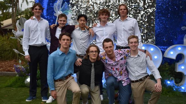 Hayden Smalley, Kevin Zhang, Jack Reynolds, Sean Stafford-Johns, Matthew Swart, Tom Neal, Jack Scotton, Theo Shenfield and Ethan Ember at Good Shepherd Lutheran College graduation 2023.