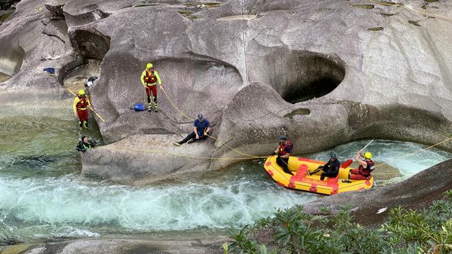 The search for missing Cairns woman Madison Tam, 18, at Devil's Pool in 2020. Picture: QPS