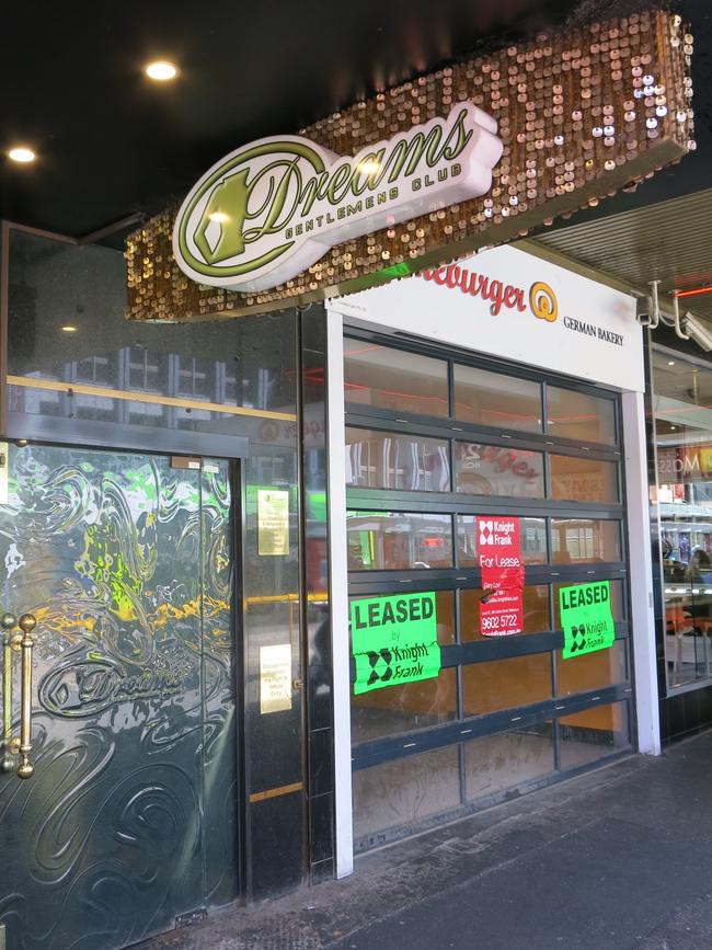Dreams Gentlemen's Club in Melbourne's CBD. Picture: AAP Image/Alex Murray