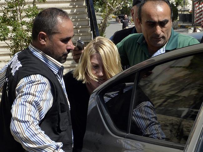 Brown leaves court. Picture: EPA/Wael Hamzeh