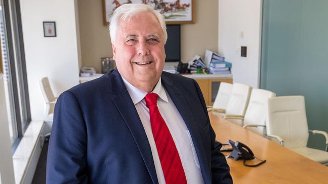 Clive Palmer at his office in Brisbane. Picture: Glenn Hunt