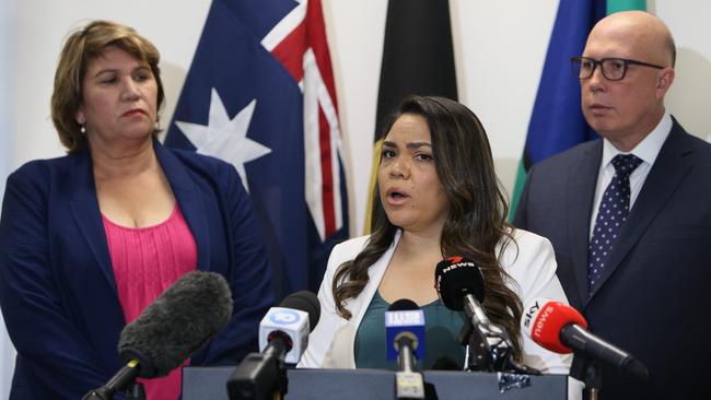 The Leader of the Opposition Peter Dutton, South Australian Senator Kerrynne Liddle and Senator Jacinta Price. Picture: NCA/NewsWire Emma Brasier