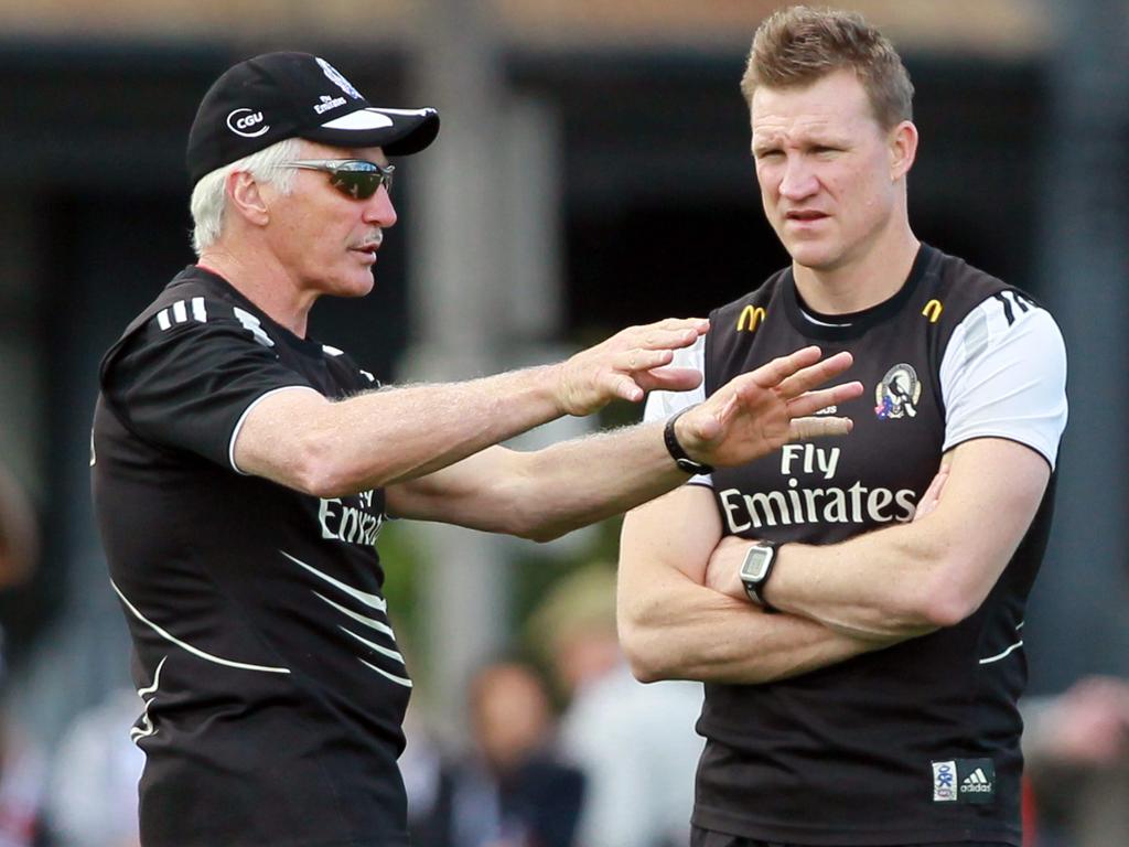 Buckley captained Collingwood under Malthouse’s reign but the pair aren’t so close these days.