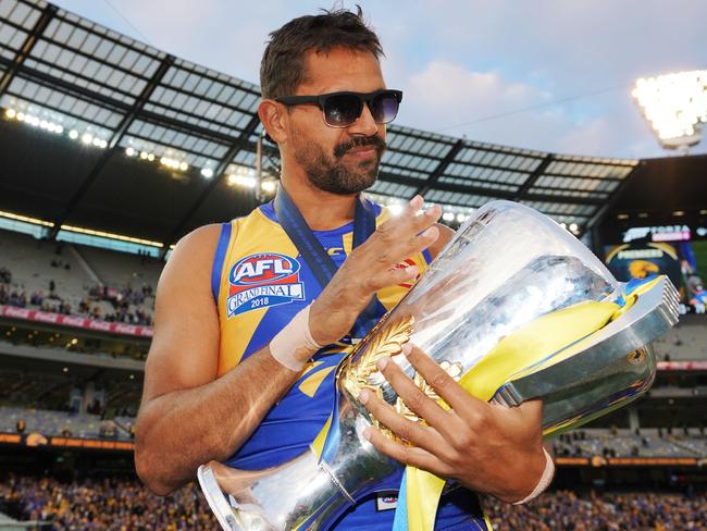 MELBOURNE, VICTORIA - SEPTEMBER 29:  Lewis Jetta of the Eagles celebrates the win during the 2018 AFL Grand Final match between the Collingwood Magpies and the West Coast Eagles at Melbourne Cricket Ground on September 29, 2018 in Melbourne, Australia.  (Photo by Michael Dodge/AFL Media/Getty Images)