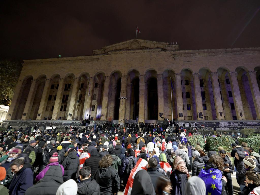 The protests have now entered their fifth straight night. Picture: Giorgi ARJEVANIDZE / AFP