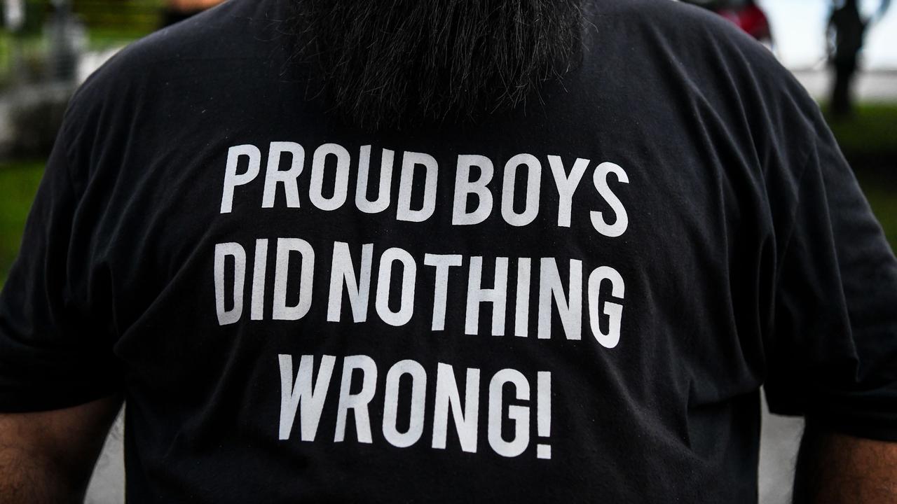 In one of the presidential debates, Donald Trump told the far-right group Proud Boys to “stand back and stand by”. Picture: Chandan Khanna/AFP