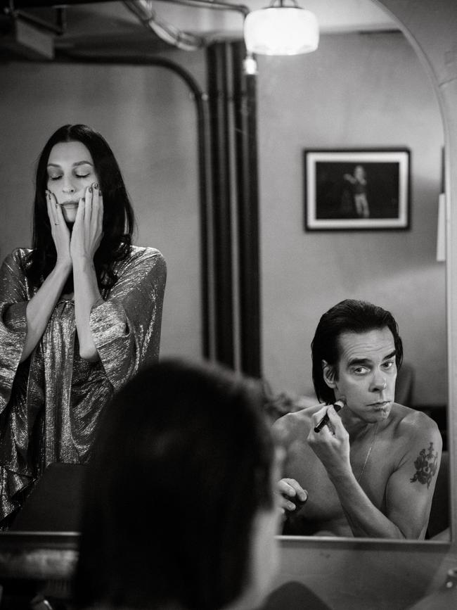 Nick Cave (right) backstage with his wife, Susie Cave, at the Beacon Theatre in New York City, March 28 2022. Picture: Megan Cullen