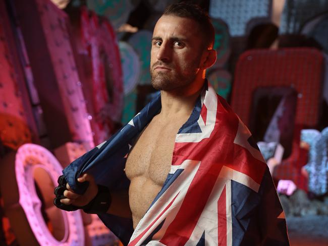 Australian Featherweight title contender Alex Volkanovski pictured at the Neon Museum in Las Vegas Nevada ahead of this weekends UFC 245. Picture: Richard Dobson