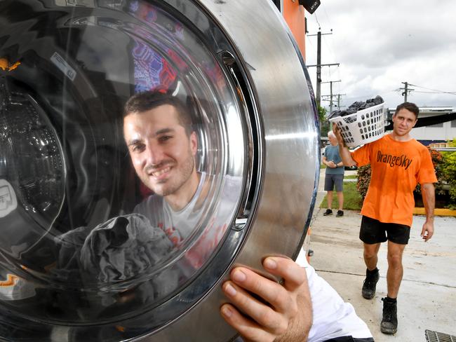 Project engineer Ben Battaglia and head of Vibe Joey Kirmos of Orange Sky at Windsor. Picture: John Gass