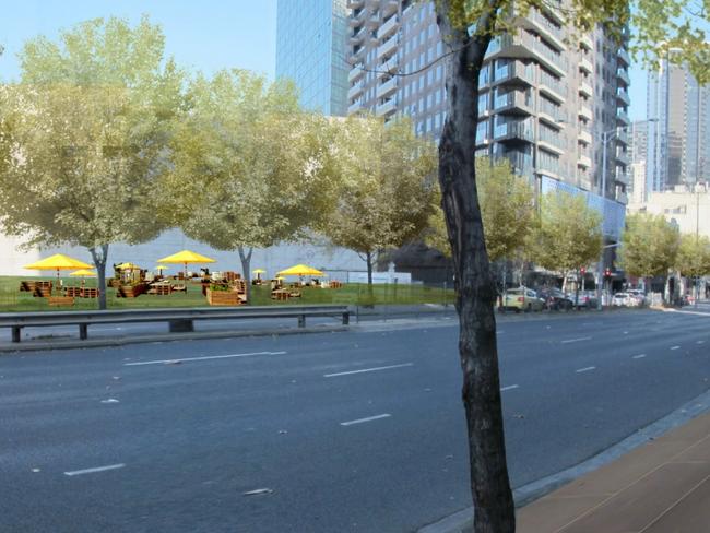 Proposed change to City Rd near Arts Centre, Southbank as part of Melbourne city council's City Rd Masterplan