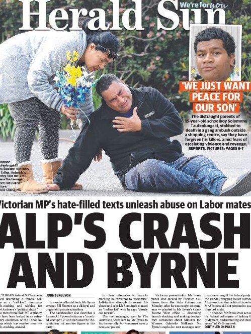 Herald Sun front page on June 18.