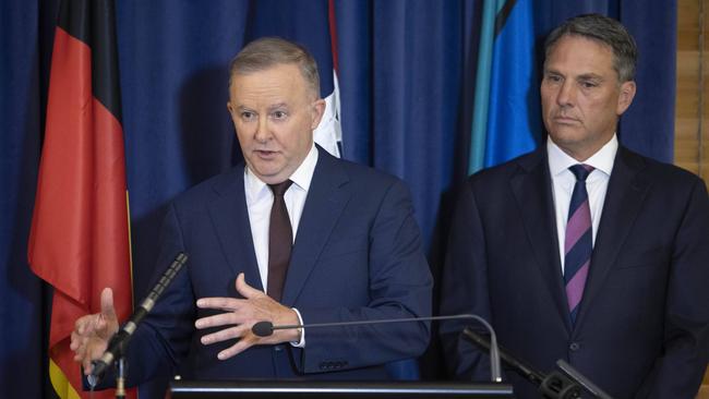 Opposition leader Anthony Albanese with the Deputy Leader of the Australian Labor Party, Richard Marles at Parliament House. Picture: NCA Newswire/Gary Ramage