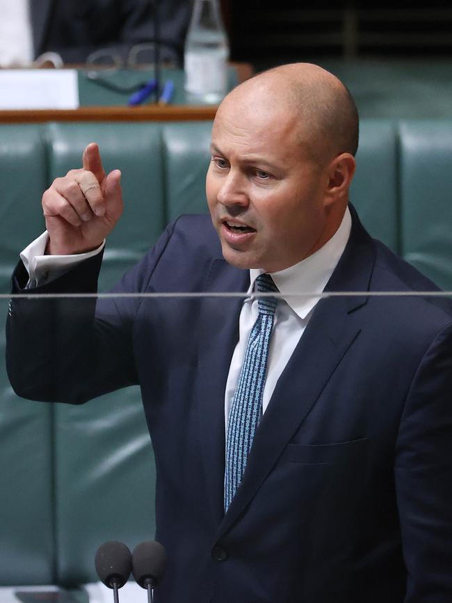 Treasurer Josh Frydenberg during Question Time at Parliament House Canberra. Picture: NCA NewsWire / Gary Ramage