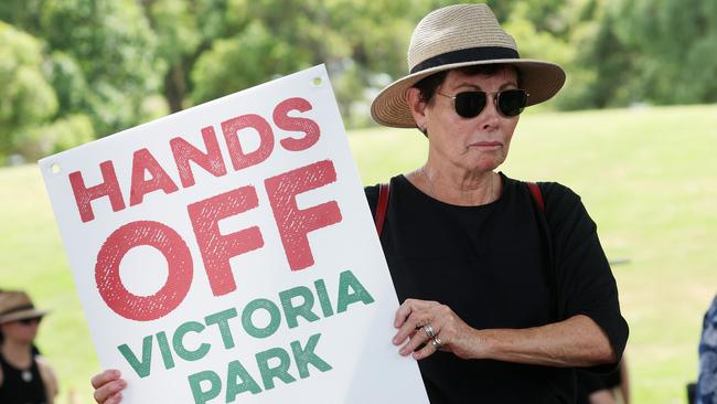 Victoria Park Olympic stadium protesters, Herston. Picture: Liam Kidston