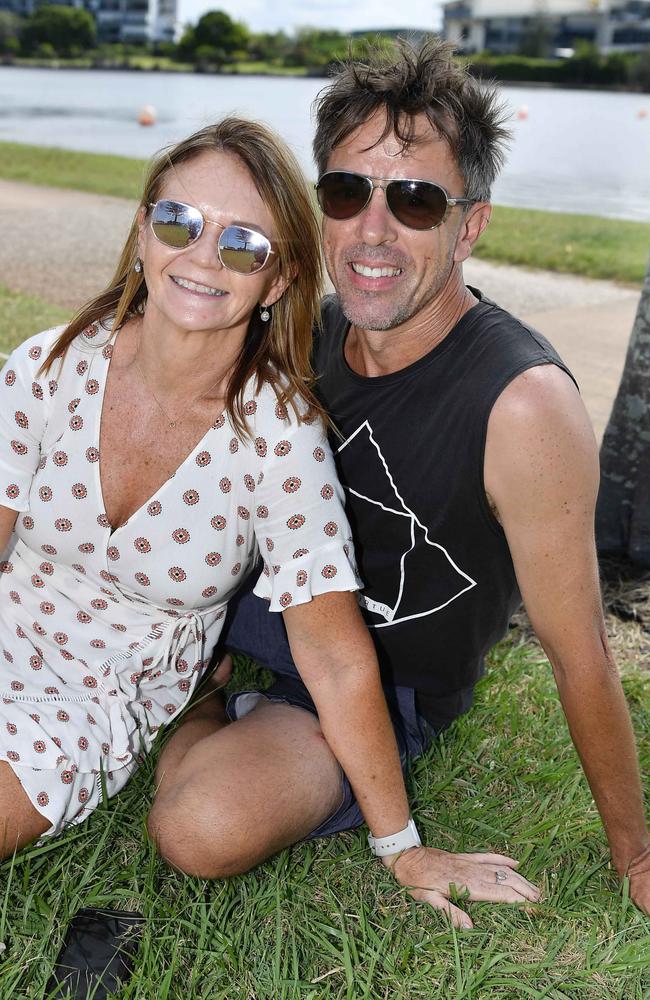 Janelle Jones and David Campbell at Picnic by the Lake, Kawana. Picture: Patrick Woods.