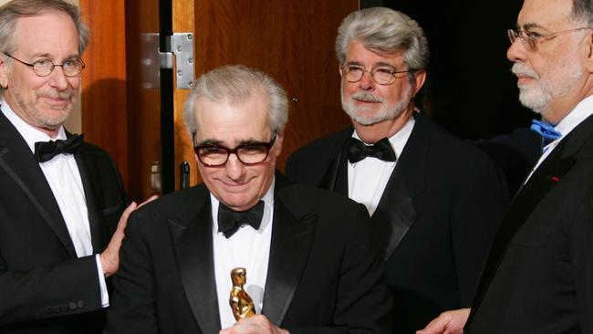 FEBRUARY 25, 2007 : Film director Martin Scorsese (2nd from left), winner of the Oscar for Best Director for his film 