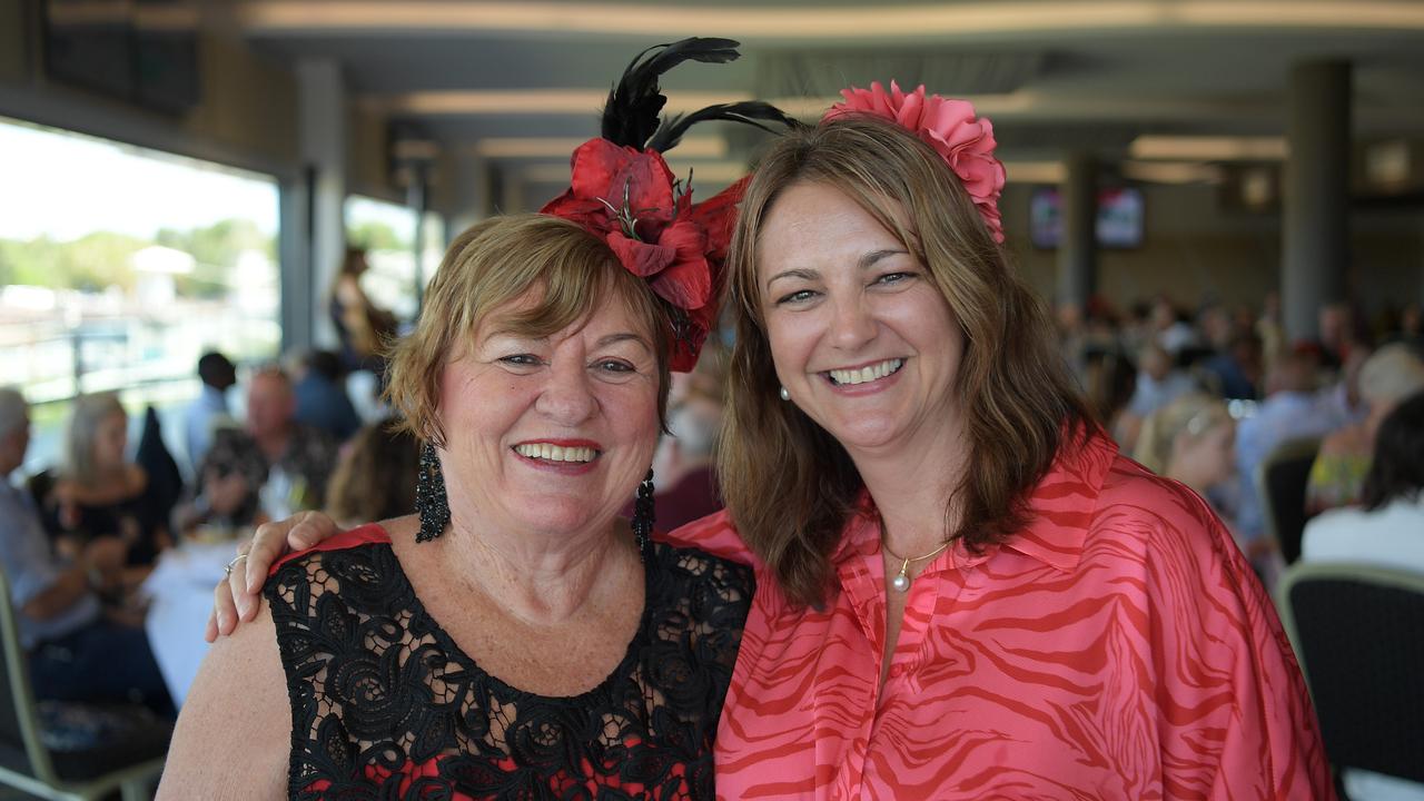 Sue with her daughter-in-law Kelly at Darwin Turf Club for the Melbourne Cup. Picture: (A)manda Parkinson