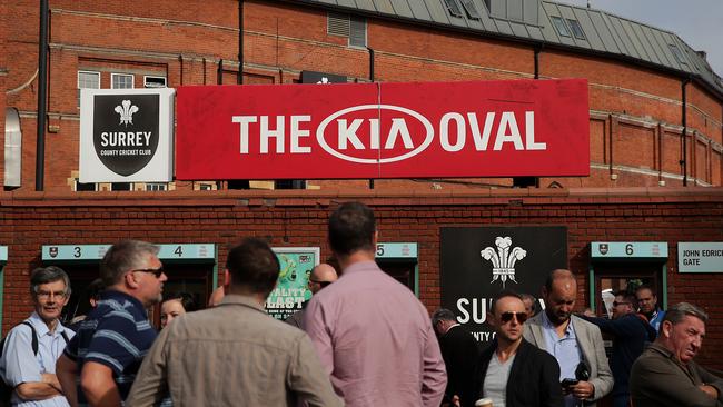 Fans arrive before play on the first day. Picture: Getty Images