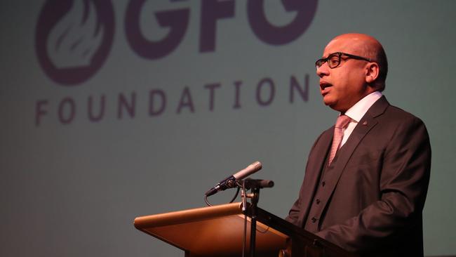 GFG Alliance executive chairman Sanjeev Gupta launches the GFG Foundation's pilot program in Whyalla. Picture: Tait Schmaal