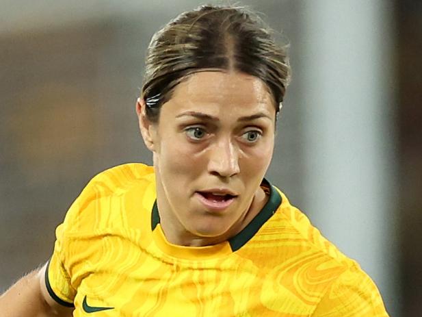 MELBOURNE, AUSTRALIA - FEBRUARY 28: Katrina Gorry of Australia controls the ball during the AFC Women's Olympic Football Tournament Paris 2024 Asian Qualifier Round 3 match between Australia Matildas and Uzbekistan at Marvel Stadium on February 28, 2024 in Melbourne, Australia. (Photo by Robert Cianflone/Getty Images)