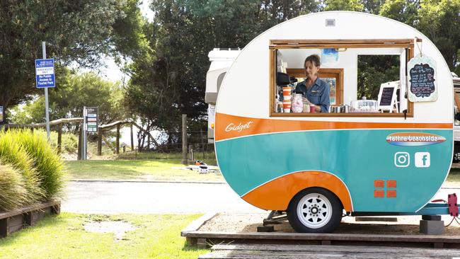 A caravan coffee cart at Tathra Beachside Park is a must-visit for holidaymakers.