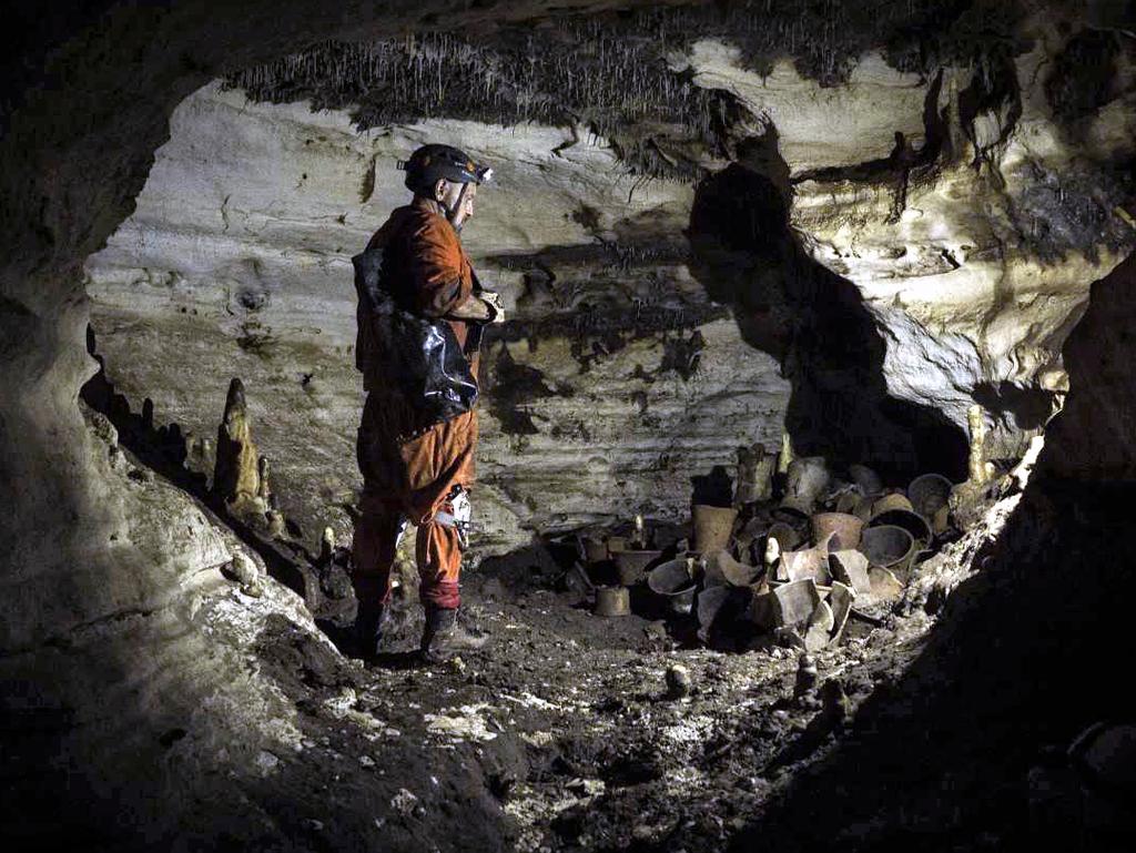 Mexican archaeologist Guillermo de Anda inside the Balamku Cave in the archaeological site of Chichen Itza, Mexico. Picture: Karla Ortega