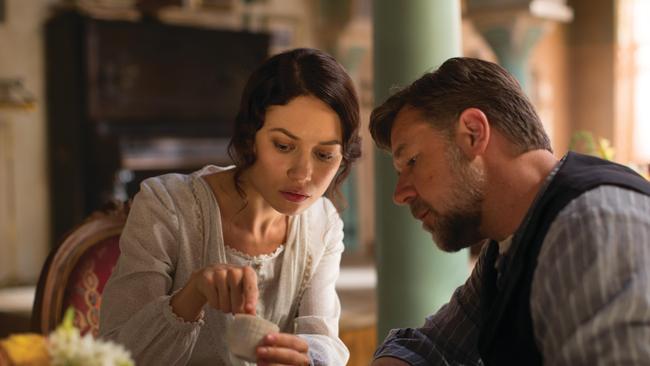 Bond girl ... Olga Kurylenko, best known for playing a Bond girl opposite Daniel Craig, helps lighten the load in The Water Diviner.