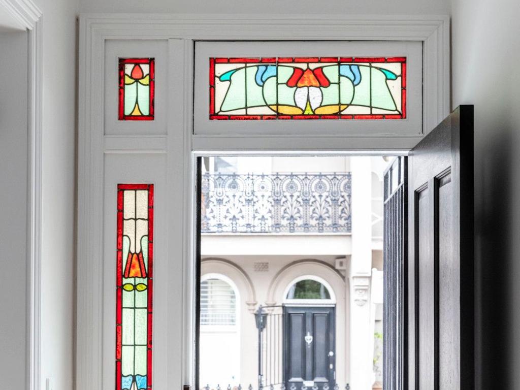 The front door with its period stained glass detailing was a highlight of the home. Picture: Supplied.