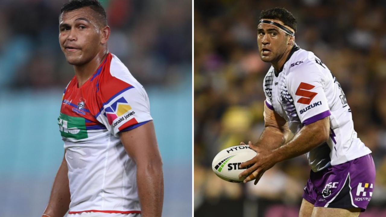 Daniel Saifiti of the Knights and Dale Finucane are hoping for Origin call-ups