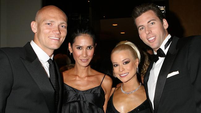 Ex-partners: Michael and Lindy Klim with Candice Alley and Grant Hackett.