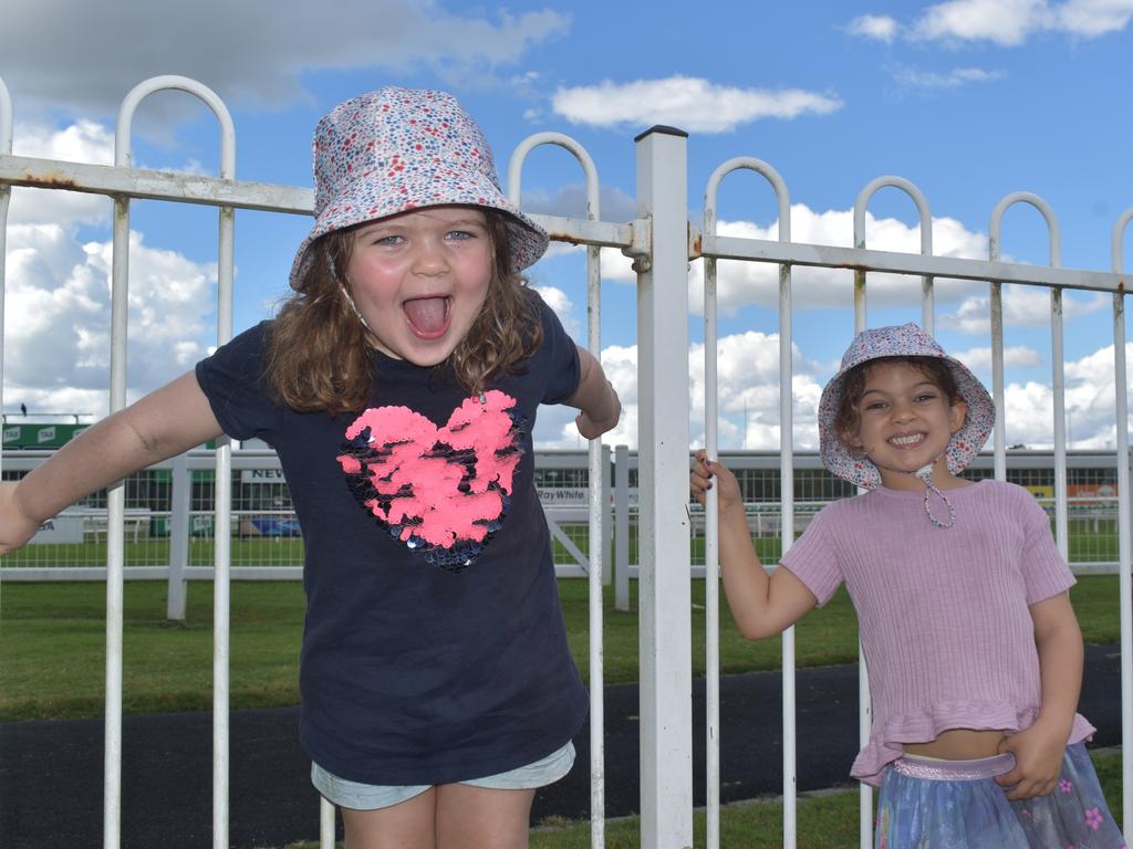 The Sukkar sisters at Ipswich Turf Club. Picture: Grace Koo