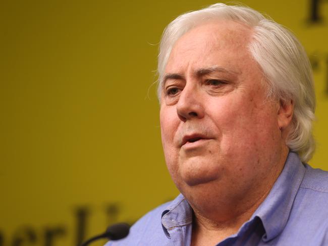 Clive Palmer speaking at a press conference in Brisbane. Pics Tara Croser.