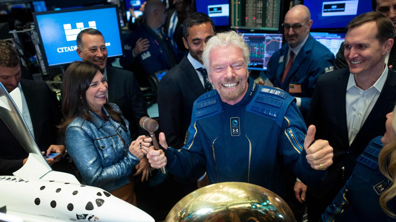 Richard Branson (centre), Founder of Virgin Galactic. Picture: AFP