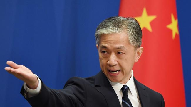 Chinese Foreign Ministry spokesman Wang Wenbin slammed Joe Biden’s warning on Taiwan. Picture: AFP